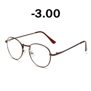 iboode Retro Finished Myopia Glasses Frames Women Vintage Metal Round Nearsighted Glasses Men Black Silver Gold Eyeglasses Lady