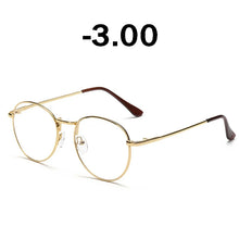 Load image into Gallery viewer, iboode Retro Finished Myopia Glasses Frames Women Vintage Metal Round Nearsighted Glasses Men Black Silver Gold Eyeglasses Lady