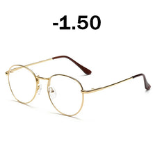Load image into Gallery viewer, iboode Retro Finished Myopia Glasses Frames Women Vintage Metal Round Nearsighted Glasses Men Black Silver Gold Eyeglasses Lady