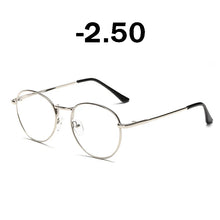 Load image into Gallery viewer, iboode Retro Finished Myopia Glasses Frames Women Vintage Metal Round Nearsighted Glasses Men Black Silver Gold Eyeglasses Lady