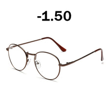 Load image into Gallery viewer, iboode Retro Finished Myopia Glasses Frames Women Vintage Metal Round Nearsighted Glasses Men Black Silver Gold Eyeglasses Lady