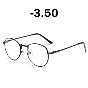 iboode Retro Finished Myopia Glasses Frames Women Vintage Metal Round Nearsighted Glasses Men Black Silver Gold Eyeglasses Lady