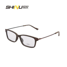 Load image into Gallery viewer, imitation wood-grain glases frame women vintage square optical frame full rim with box case cloth Oculos de grau 5067