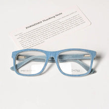 Load image into Gallery viewer, jeans glasses men progressive lenses automatic adjustment prescription glasses denim clothes with acetate 100% handmade custom