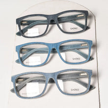 Load image into Gallery viewer, jeans glasses men progressive lenses automatic adjustment prescription glasses denim clothes with acetate 100% handmade custom