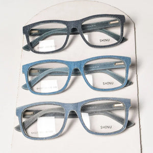 jeans glasses men progressive lenses automatic adjustment prescription glasses denim clothes with acetate 100% handmade custom
