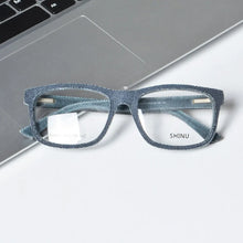 Load image into Gallery viewer, jeans glasses men progressive lenses automatic adjustment prescription glasses denim clothes with acetate 100% handmade custom
