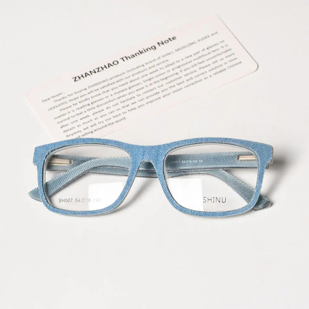 jeans glasses men progressive lenses automatic adjustment prescription glasses denim clothes with acetate 100% handmade custom