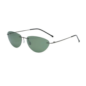 Cool The Matrix Neo Style rimless Polarized Sunglasses women men  Ultralight Driving shades y2k steampun oculos