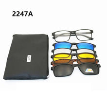 Load image into Gallery viewer, brand 5+1 retro polarized myopia clip sunglasses eyeglasses frame for men women five magnet set mirror eyewear frames male