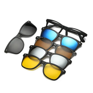 brand 5+1 retro polarized myopia clip sunglasses eyeglasses frame for men women five magnet set mirror eyewear frames male