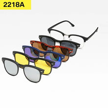 Load image into Gallery viewer, brand 5+1 retro polarized myopia clip sunglasses eyeglasses frame for men women five magnet set mirror eyewear frames male