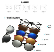 Load image into Gallery viewer, brand 5+1 retro polarized myopia clip sunglasses eyeglasses frame for men women five magnet set mirror eyewear frames male