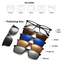 Load image into Gallery viewer, brand 5+1 retro polarized myopia clip sunglasses eyeglasses frame for men women five magnet set mirror eyewear frames male