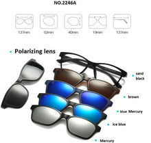 Load image into Gallery viewer, brand 5+1 retro polarized myopia clip sunglasses eyeglasses frame for men women five magnet set mirror eyewear frames male