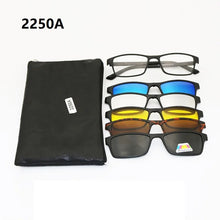 Load image into Gallery viewer, brand 5+1 retro polarized myopia clip sunglasses eyeglasses frame for men women five magnet set mirror eyewear frames male