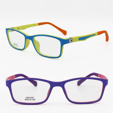 pupil 1057 shield shape bicolor 180 degrees flexible TR90 with silicone temple tips cute optical glasses frame for girl or boy