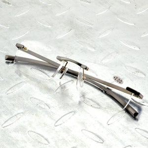 rimless al-mg alloy reading glasses Ultra-light spring leg spectacles +1 +1.5 +2 +2.5 +2.75 +3 +3.25 +3.5 +4