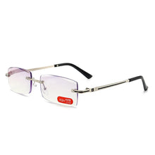 Load image into Gallery viewer, seemfly +1.0 1.5 4.0 Frameless Reading Glasses Men Classic Square Anti Blue Presbyopic Titanium Alloy Business Far sight Eyewear