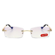 Load image into Gallery viewer, seemfly +1.0 1.5 4.0 Frameless Reading Glasses Men Classic Square Anti Blue Presbyopic Titanium Alloy Business Far sight Eyewear