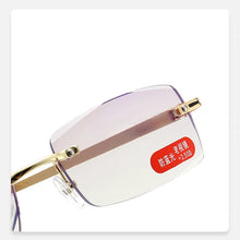 Load image into Gallery viewer, seemfly +1.0 1.5 4.0 Frameless Reading Glasses Men Classic Square Anti Blue Presbyopic Titanium Alloy Business Far sight Eyewear