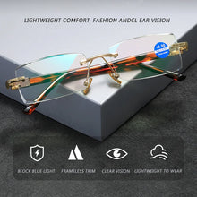 Load image into Gallery viewer, seemfly High Quality Anti Blue Light Men Women Reading Glasses Metal Elderly Vintage Presbyopic Far sight Goggles +1.5 2.0