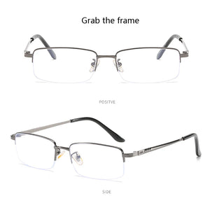 seemfly Diopter -1.0 to -4.0 Men Business Full Myopia Glasses Frame Metal Student Anti-blue Ray Computer Near Eyewear Eyeglasses