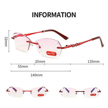 Carica l'immagine nel visualizzatore di Gallery, seemfly Irregular Diamond Trimmed presbyopic Reading Glasses Women Metal Anti Blue Ray Far Sighted Eyewear With +1.0 to +4.0