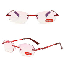 Carica l'immagine nel visualizzatore di Gallery, seemfly Irregular Diamond Trimmed presbyopic Reading Glasses Women Metal Anti Blue Ray Far Sighted Eyewear With +1.0 to +4.0
