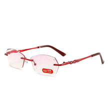 Carica l'immagine nel visualizzatore di Gallery, seemfly Irregular Diamond Trimmed presbyopic Reading Glasses Women Metal Anti Blue Ray Far Sighted Eyewear With +1.0 to +4.0