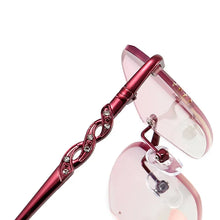 Carica l'immagine nel visualizzatore di Gallery, seemfly Irregular Diamond Trimmed presbyopic Reading Glasses Women Metal Anti Blue Ray Far Sighted Eyewear With +1.0 to +4.0