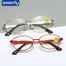 Load image into Gallery viewer, seemfly Metal Reading Glasses Women Anti Blue Light Computer Reading Eyeglasses For Men Reader Protection Eyewear +1.0 +1.5 +2.0