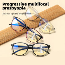 Load image into Gallery viewer, seemfly Multi-focus Anti-blue Light Reading Glasses Man and Women Far and Near Sighted Eyeglasses Dual Use Reading Eyewear