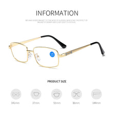 Load image into Gallery viewer, seemfly Portable Women's Reading Glasses Metal Anti Blue Ray Computer Eyeglasses Men Presbyopia Far sight Goggle +1 1.5 2 2.5 +4