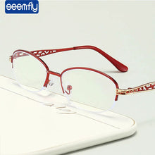 Load image into Gallery viewer, seemfly Red Metal Anti-Blue Light Presbyopia Reading Glasses  Women Diopter +1 +1.5 +2 +2.5 +3 Retro Eyewear Spectacle Female