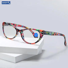 Load image into Gallery viewer, seemfly Retro Reading Glasses Ladies Printed floral Computer Anti-fatigue Presbyopia Eyeglasses Redder Eyewear With +1.0 +1.5 +2
