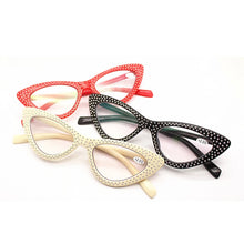 Load image into Gallery viewer, seemfly Sexy Cat Eye Reading Glasses Women Diamond Presbyopic Eyewear Ultralight With Diopter +1.0 1.5 2.0 2.5 3.0 3.5
