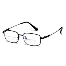Load image into Gallery viewer, seemfly Vintage Blue Light Blocking Men Reading Glasses TR90 Memory Titanium Alloy Presbyopia Eyewear Lenses +1.0 +1.5 +2.0 +2.5