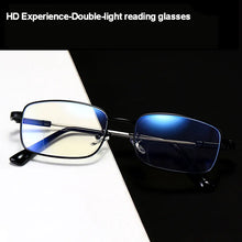 Load image into Gallery viewer, seemfly Vintage Blue Light Blocking Men Reading Glasses TR90 Memory Titanium Alloy Presbyopia Eyewear Lenses +1.0 +1.5 +2.0 +2.5