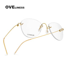Load image into Gallery viewer, titanium eyeglasses frames rimless eye glasses frame for men women Optical  Myopia Prescription glasses spectacle eyewear