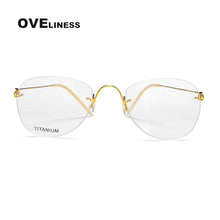 Load image into Gallery viewer, titanium eyeglasses frames rimless eye glasses frame for men women Optical  Myopia Prescription glasses spectacle eyewear