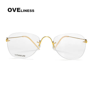 titanium eyeglasses frames rimless eye glasses frame for men women Optical  Myopia Prescription glasses spectacle eyewear