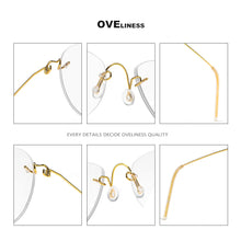 Load image into Gallery viewer, titanium eyeglasses frames rimless eye glasses frame for men women Optical  Myopia Prescription glasses spectacle eyewear