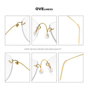 titanium eyeglasses frames rimless eye glasses frame for men women Optical  Myopia Prescription glasses spectacle eyewear