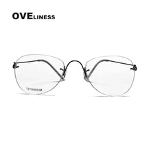 Load image into Gallery viewer, titanium eyeglasses frames rimless eye glasses frame for men women Optical  Myopia Prescription glasses spectacle eyewear