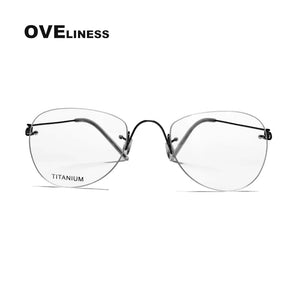 titanium eyeglasses frames rimless eye glasses frame for men women Optical  Myopia Prescription glasses spectacle eyewear