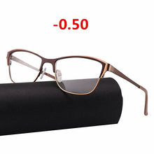Load image into Gallery viewer, 0 -0.50 -0.75 -175 -5.5 -6 Metal frame Photochromic Sunglasses Chameleon Lens Myopia Glasses Women Short-sighted Eyeglasses
