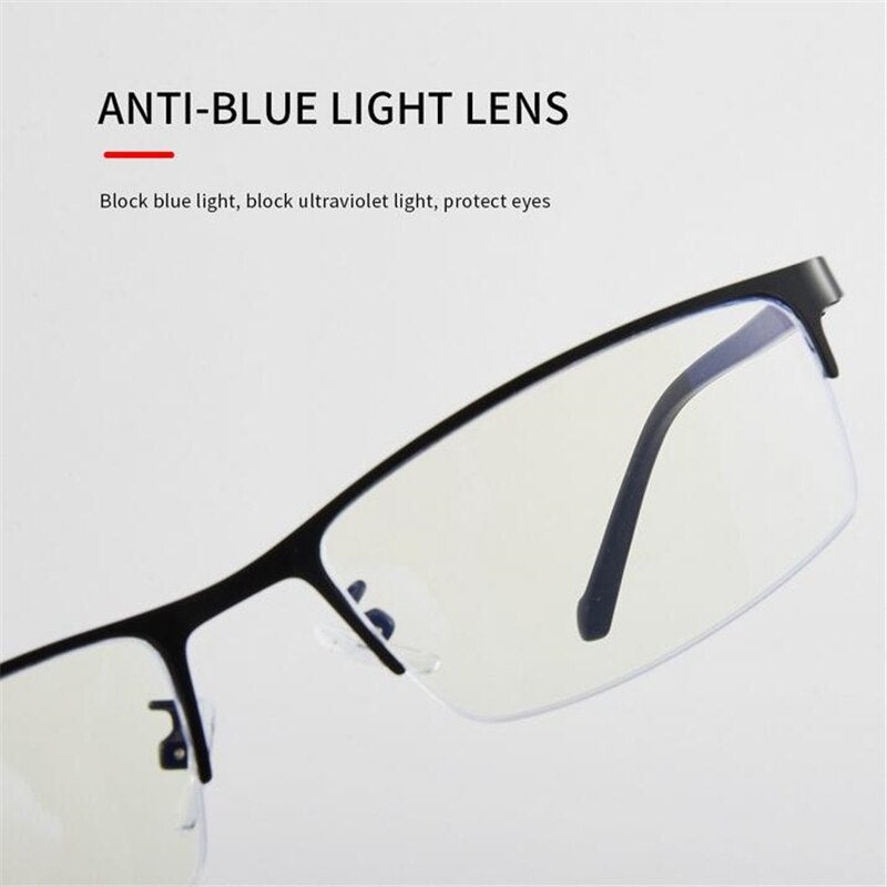 0 -1.0 -1.5 -2.0 -2.5 -3.0 -3.5 -4.0 Blue Light Blocking Square Myopia Glasses Finished Half Frame Prescription Myopes Lunettes