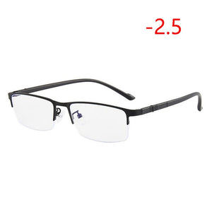 0 -1.0 -1.5 -2.0 -2.5 -3.0 -3.5 -4.0 Blue Light Blocking Square Myopia Glasses Finished Half Frame Prescription Myopes Lunettes
