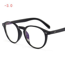 Carica l&#39;immagine nel visualizzatore di Gallery, 0 -1 -1.5 -2.0 To -4.0  Round Myopia Glasses Finished Women Men Short-sight Eyewear Prescription Spectacles Transparent Frame